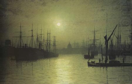 Atkinson Grimshaw rNightfall down the Thames (nn03) china oil painting image